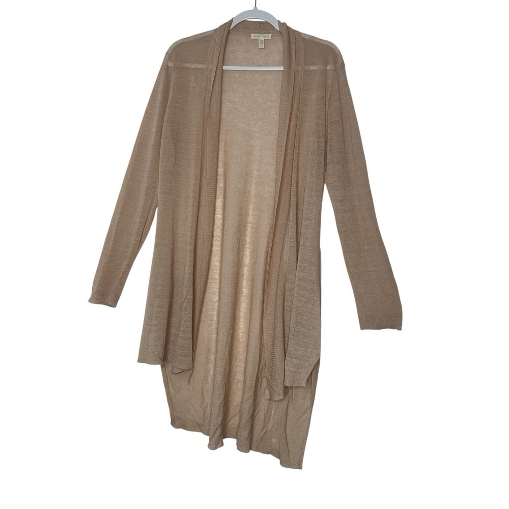 Eileen Fisher Cardigan Sweater Women's Medium Open Front Long Duster Designer‎